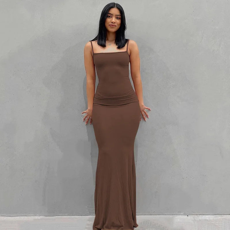 "Elegant Slim Maxi Dress - Summer Collection 2025"