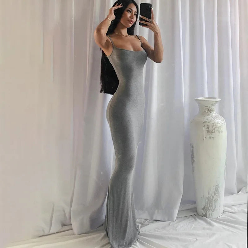"Elegant Slim Maxi Dress - Summer Collection 2025"